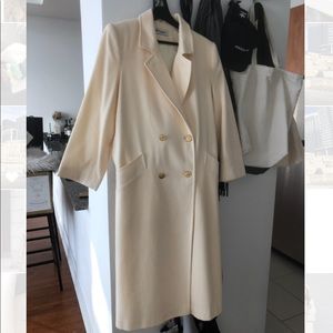 Cream Wool Coat Vintage 100% Wool